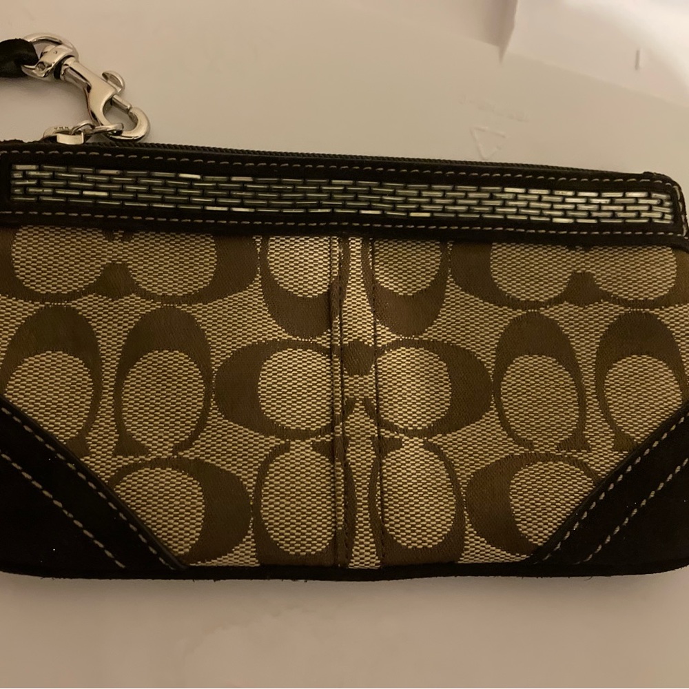 New Brown Coach Wristlet